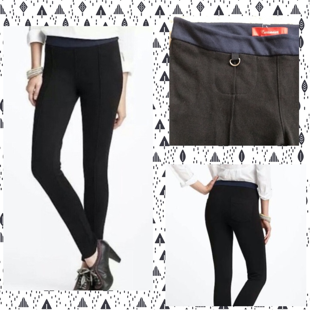 CARTONNIER 4 Black & Blue Ponte Knit Leggings Anthropologie